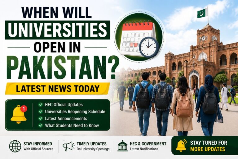 When Will Universities Open in Pakistan Latest News Today