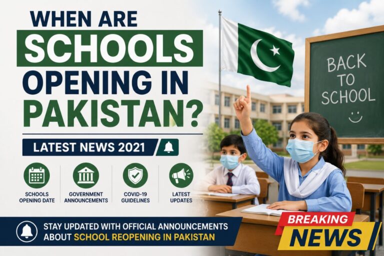 When are Schools Opening in Pakistan Latest News 2021